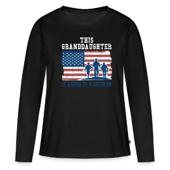 Granddaughter Raise By Veteran Proud Veterans Day - Women's Premium Organic Long Sleeve Shirt - black - Front - Julia (174cm)
