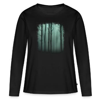 Mystique Forest Black Metal Gothique - T-shirt manches longues Premium bio Femme - noir - Devant - Julia (174cm)