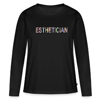 Leopard Skin Therapist Esthétique agréée - T-shirt manches longues Premium bio Femme - noir - Devant - Julia (174cm)