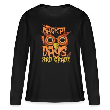 3rd Grade Owl 100th Day Magical 100 Days Of School - T-shirt manches longues Premium bio Femme - noir - Devant - Julia (174cm)