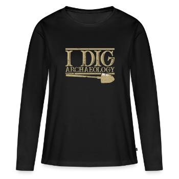 Archéologie - T-shirt manches longues Premium bio Femme - noir - Devant - Julia (174cm)