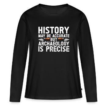 Archéologie - T-shirt manches longues Premium bio Femme - noir - Devant - Julia (174cm)