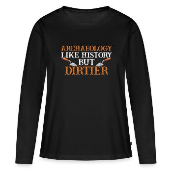 Archéologie - T-shirt manches longues Premium bio Femme - noir - Devant - Julia (174cm)