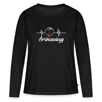 Archéologie - T-shirt manches longues Premium bio Femme - noir - Devant - Julia (174cm)