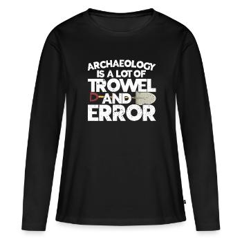 Archéologie - T-shirt manches longues Premium bio Femme - noir - Devant - Julia (174cm)