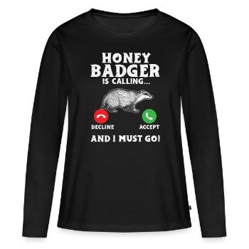 Ratel - T-shirt manches longues Premium bio Femme - noir - Devant - Julia (174cm)