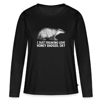 Ratel - T-shirt manches longues Premium bio Femme - noir - Devant - Julia (174cm)