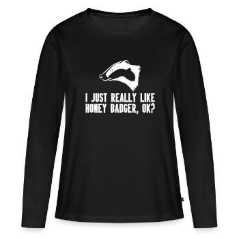 Ratel - T-shirt manches longues Premium bio Femme - noir - Devant - Julia (174cm)