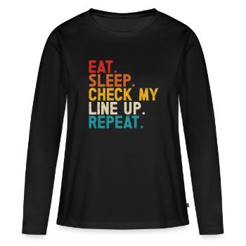 Lineman Joueur de football Offensive Défense - T-shirt manches longues Premium bio Femme - noir - Devant - Julia (174cm)