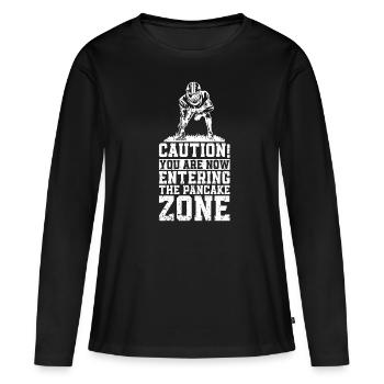 Lineman Joueur de football Offensive Défense - T-shirt manches longues Premium bio Femme - noir - Devant - Julia (174cm)