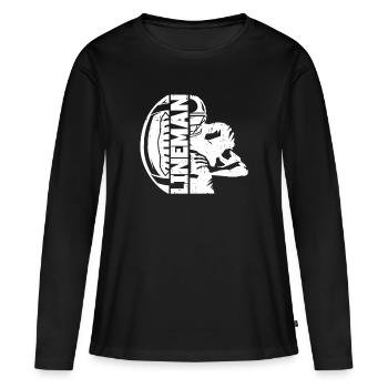 Lineman Joueur de football Offensive Défense - T-shirt manches longues Premium bio Femme - noir - Devant - Julia (174cm)