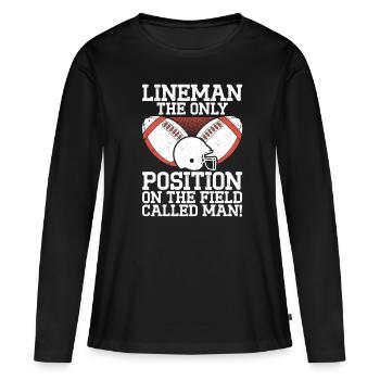Lineman Football Player Offensive Defensive - Frauen Premium Bio Langarmshirt - Schwarz - Vorne - Julia (174cm)