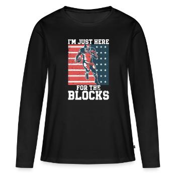 Lineman Joueur de football Offensive Défense - T-shirt manches longues Premium bio Femme - noir - Devant - Julia (174cm)