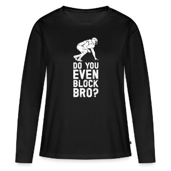 Lineman Joueur de football Offensive Défense - T-shirt manches longues Premium bio Femme - noir - Devant - Julia (174cm)