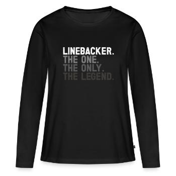 Lineman Joueur de football Offensive Défense - T-shirt manches longues Premium bio Femme - noir - Devant - Julia (174cm)