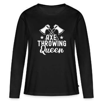 Axe Throw Axe Throwing Game - Women's Premium Organic Long Sleeve Shirt - black - Front - Julia (174cm)