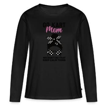 Faire du karting - T-shirt manches longues Premium bio Femme - noir - Devant - Julia (174cm)