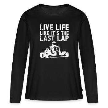 Faire du karting - T-shirt manches longues Premium bio Femme - noir - Devant - Julia (174cm)