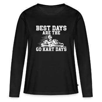 Faire du karting - T-shirt manches longues Premium bio Femme - noir - Devant - Julia (174cm)