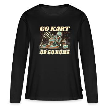 Faire du karting - T-shirt manches longues Premium bio Femme - noir - Devant - Julia (174cm)