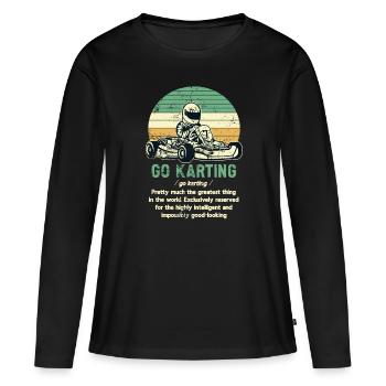 Faire du karting - T-shirt manches longues Premium bio Femme - noir - Devant - Julia (174cm)