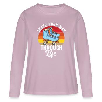 Rollschuhe - Frauen Premium Bio Langarmshirt - Altrosa - Vorne - Julia (174cm)