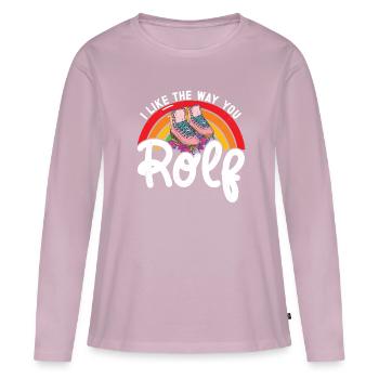 Rollschuhe - Frauen Premium Bio Langarmshirt - Altrosa - Vorne - Julia (174cm)
