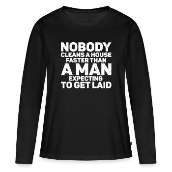 Ménage - T-shirt manches longues Premium bio Femme - noir - Devant - Julia (174cm)