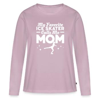 Eislaufen - Frauen Premium Bio Langarmshirt - Altrosa - Vorne - Julia (174cm)