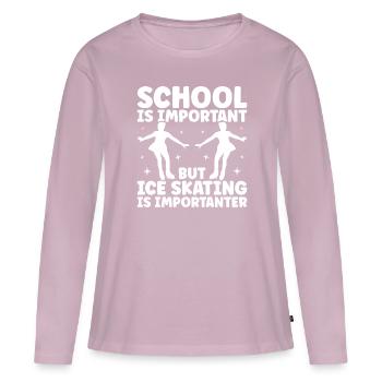 Eislaufen - Frauen Premium Bio Langarmshirt - Altrosa - Vorne - Julia (174cm)