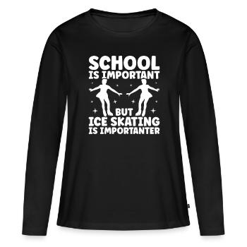 Eislaufen - Frauen Premium Bio Langarmshirt - Schwarz - Vorne - Julia (174cm)