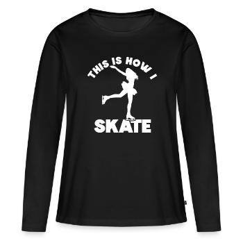 Eislaufen - Frauen Premium Bio Langarmshirt - Schwarz - Vorne - Julia (174cm)