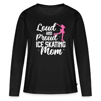 Eislaufen - Frauen Premium Bio Langarmshirt - Schwarz - Vorne - Julia (174cm)