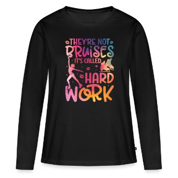 Eislaufen - Frauen Premium Bio Langarmshirt - Schwarz - Vorne - Julia (174cm)