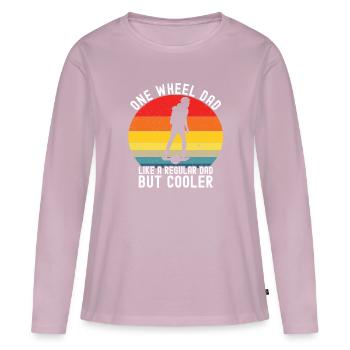 Monocycle - T-shirt manches longues Premium bio Femme - rose poudré - Devant - Julia (174cm)
