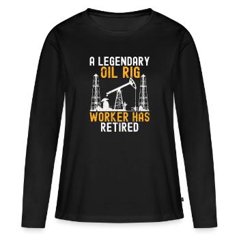 Champ pétrolifère - T-shirt manches longues Premium bio Femme - noir - Devant - Julia (174cm)