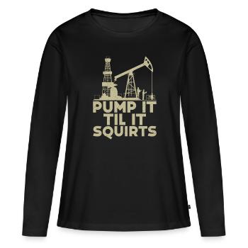 Champ pétrolifère - T-shirt manches longues Premium bio Femme - noir - Devant - Julia (174cm)