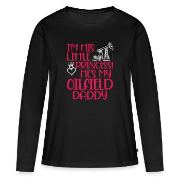 Champ pétrolifère - T-shirt manches longues Premium bio Femme - noir - Devant - Julia (174cm)