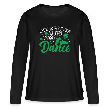 Irish Dance - Women's Premium Organic Long Sleeve Shirt - black - Front - Julia (174cm)