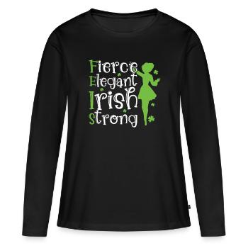 Irish Dance - Women's Premium Organic Long Sleeve Shirt - black - Front - Julia (174cm)
