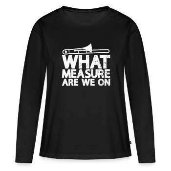 Trombone - T-shirt manches longues Premium bio Femme - noir - Devant - Julia (174cm)