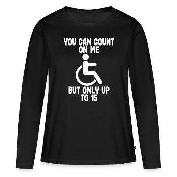 Fauteuil roulant - T-shirt manches longues Premium bio Femme - noir - Devant - Julia (174cm)