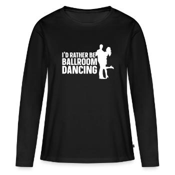Salle de bal - T-shirt manches longues Premium bio Femme - noir - Devant - Julia (174cm)