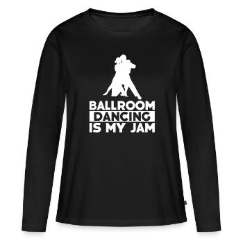 Salle de bal - T-shirt manches longues Premium bio Femme - noir - Devant - Julia (174cm)