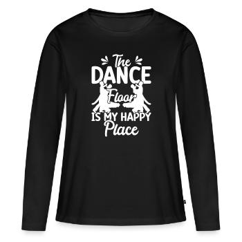 Salle de bal - T-shirt manches longues Premium bio Femme - noir - Devant - Julia (174cm)