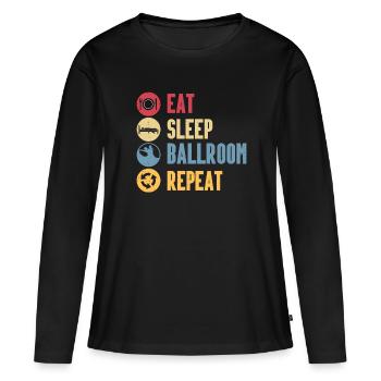 Salle de bal - T-shirt manches longues Premium bio Femme - noir - Devant - Julia (174cm)
