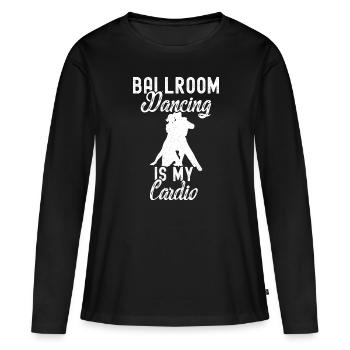 Salle de bal - T-shirt manches longues Premium bio Femme - noir - Devant - Julia (174cm)