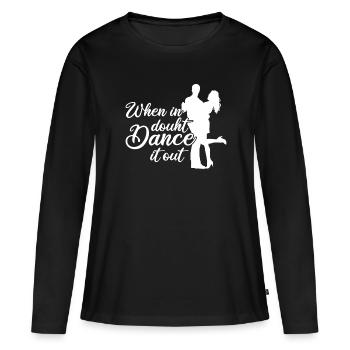 Salle de bal - T-shirt manches longues Premium bio Femme - noir - Devant - Julia (174cm)