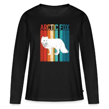 Amoureux du renard arctique - T-shirt manches longues Premium bio Femme - noir - Devant - Julia (174cm)
