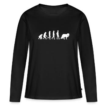 Amoureux du renard arctique - T-shirt manches longues Premium bio Femme - noir - Devant - Julia (174cm)